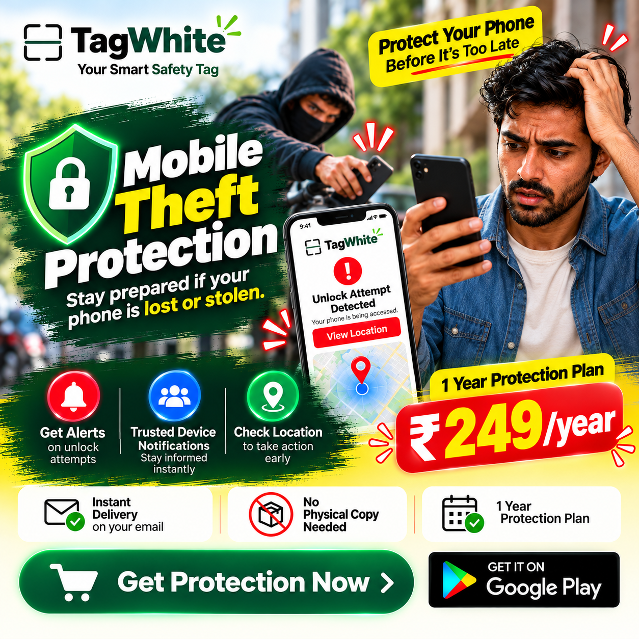 TagWhite Mobile Theft Protection
