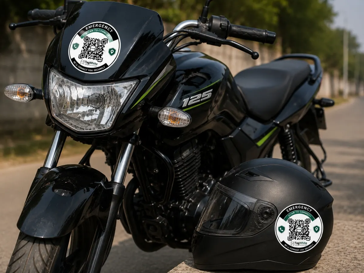TagWhite Ride for bikes and helmets